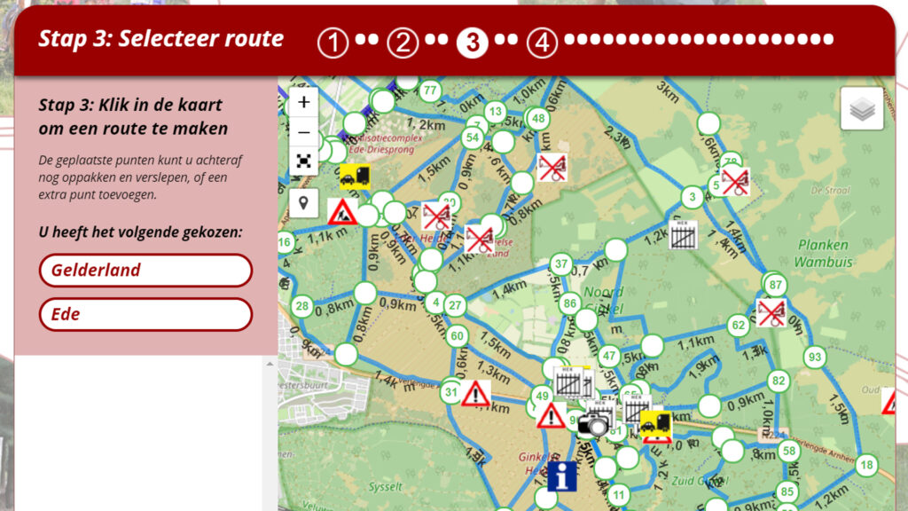 Ruiterroutes op de Ginkelse Heide.